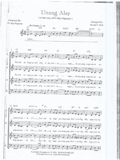 unang alay satb pdf|Offertory Unang Alay .
